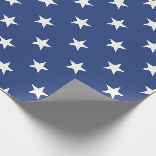 Modern Blue and White Star Pattern Cadeaupapier (Hoek)