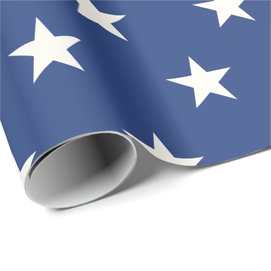 Modern Blue and White Star Pattern Cadeaupapier (Rol Hoek)