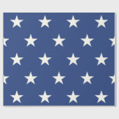 Modern Blue and White Star Pattern Cadeaupapier (Vlak)
