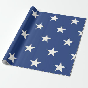 Modern Blue and White Star Pattern Cadeaupapier