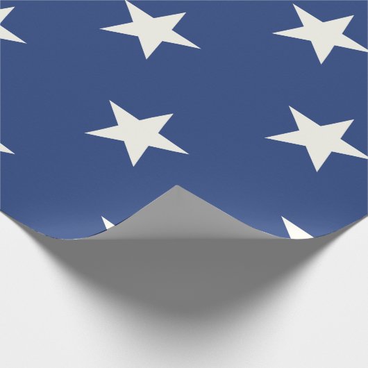 Modern Blue and White Star Pattern Cadeaupapier (Hoek)