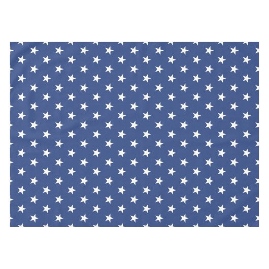 Modern Blue and White Star Pattern Tafelkleed (Voorkant (Horizontaal))