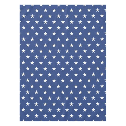 Modern Blue and White Star Pattern Tafelkleed (Voorkant)