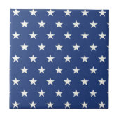Modern Blue and White Star Pattern Tegeltje (Voorkant)