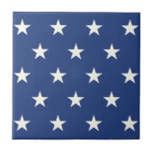Modern Blue and White Star Pattern Tegeltje (Voorkant)