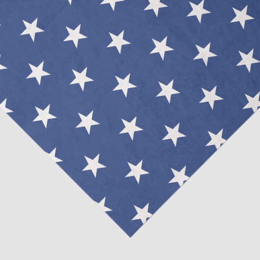 Modern Blue and White Star Pattern Tissuepapier (Detail)