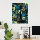 Modern Blue and Yellow Abstract Poster (Thuiskantoor)