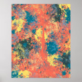 Modern Blue and Yellow Abstract Poster (Voorkant)