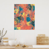 Modern Blue and Yellow Abstract Poster (Keuken)