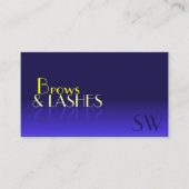 Modern Blue and Yellow Mirror Font met monogram Visitekaartje (Voorkant)
