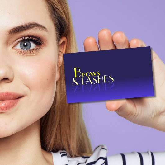 Modern Blue and Yellow Mirror Font Professional Visitekaartje