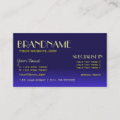Modern Blue and Yellow Mirror Font Professional Visitekaartje (Achterkant)