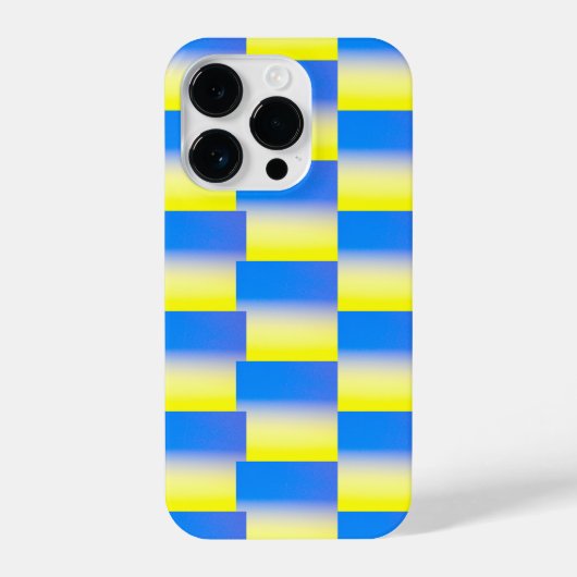 Modern Blue and Yellow Patroon Ukraine Inspiration iPhone Hoesje (Achterkant)