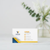 Modern Blue and Yellow Visitekaartje (Staand voorkant)