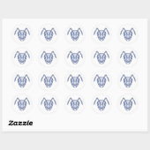 Modern Blue Ant Line Art Illustration Sticker (Vel)