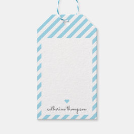Modern Blue Aqua Heart Girly Cute Feminine Script Cadeaulabel