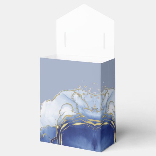 Modern Blue Aqua Marble Wedding Bedankdoosjes (Geopend)