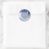 Modern Blue Aqua Marble Wedding Envelope Seal Ronde Sticker (Tas)