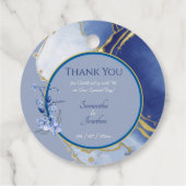 Modern Blue Aqua Marble Wedding Gift Label (Achterkant)