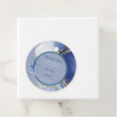 Modern Blue Aqua Marble Wedding Gift Label (In situ)