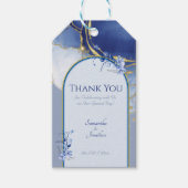Modern Blue Aqua Marble Wedding Gift Label Cadeaulabel (Voorkant)
