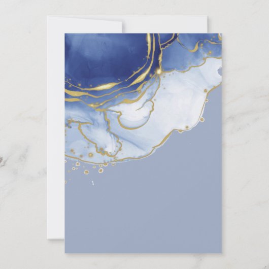 Modern Blue Aqua Marble Wedding Save the Date Kaart (Achterkant)