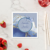 Modern Blue Aqua Marble Wedding Servet (Insitu)