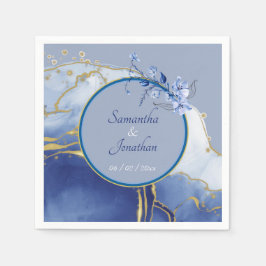 Modern Blue Aqua Marble Wedding Servet