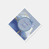 Modern Blue Aqua Marble Wedding Servet (Hoek)
