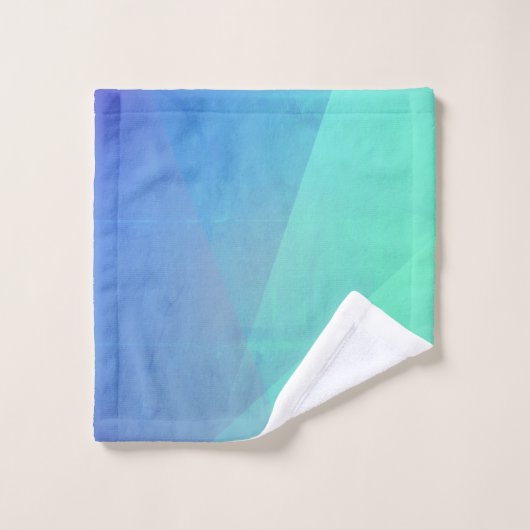 Modern Blue Aqua &Turquoise Geometric Gradation Bad Handdoek (Wasdoekje)