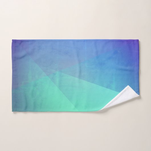 Modern Blue Aqua &Turquoise Geometric Gradation Bad Handdoek (Handdoek)