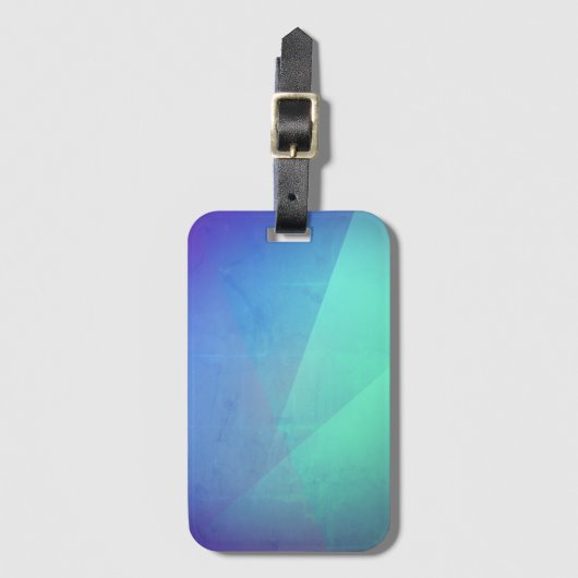 Modern Blue Aqua &Turquoise Geometric Gradation Bagagelabel (Voorkant (verticaal))