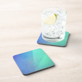 Modern Blue Aqua &Turquoise Geometric Gradation Bier Onderzetter (Rechterzijde)