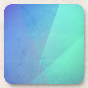 Modern Blue Aqua &Turquoise Geometric Gradation Bier Onderzetter