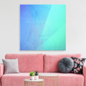 Modern Blue Aqua &Turquoise Geometric Gradation Canvas Afdruk (Insitu (Woonkamer))