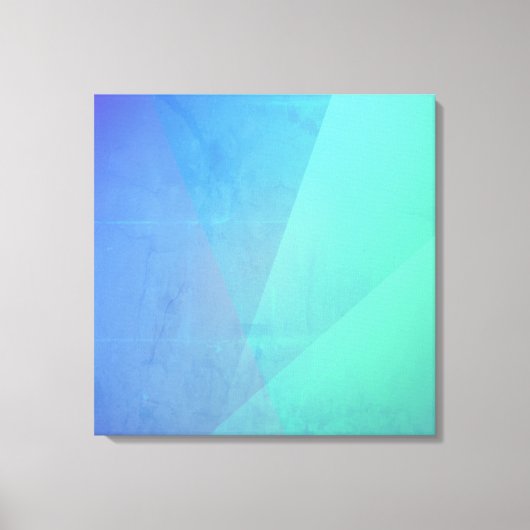 Modern Blue Aqua &Turquoise Geometric Gradation Canvas Afdruk (Voorkant)