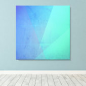 Modern Blue Aqua &Turquoise Geometric Gradation Canvas Afdruk (Insitu (Houten vloer))