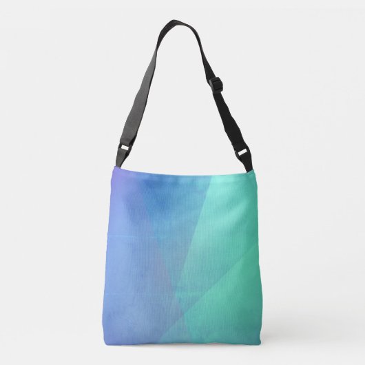 Modern Blue Aqua &Turquoise Geometric Gradation Crossbody Tas (Achterkant)