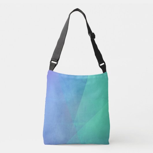 Modern Blue Aqua &Turquoise Geometric Gradation Crossbody Tas (Voorkant)