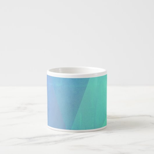 Modern Blue Aqua &Turquoise Geometric Gradation Espresso Kop (Voorkant)