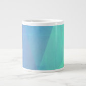 Modern Blue Aqua &Turquoise Geometric Gradation Grote Koffiekop (Voorkant)