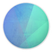 Modern Blue Aqua &Turquoise Geometric Gradation Keramische Knop (Voorkant)