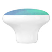 Modern Blue Aqua &Turquoise Geometric Gradation Keramische Knop (Zijkant)