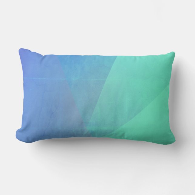 Modern Blue Aqua &Turquoise Geometric Gradation Kussen (Voorkant)
