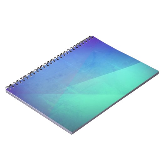 Modern Blue Aqua &Turquoise Geometric Gradation Notitieboek (Linkerzijde)