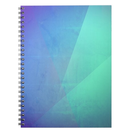 Modern Blue Aqua &Turquoise Geometric Gradation Notitieboek (Voorkant)