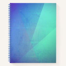 Modern Blue Aqua &Turquoise Geometric Gradation Notitieboek