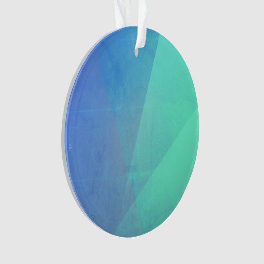 Modern Blue Aqua &Turquoise Geometric Gradation Ornament (voorkant)