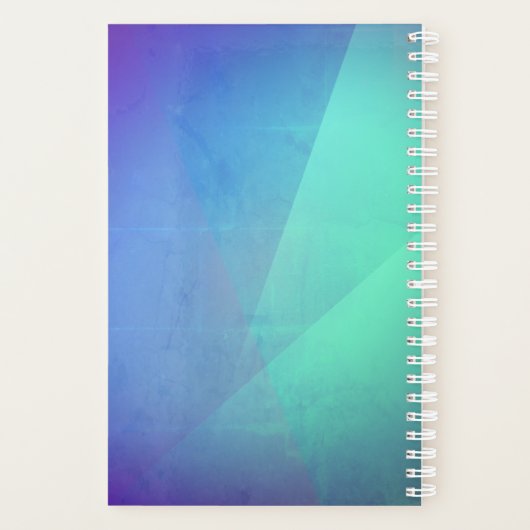 Modern Blue Aqua &Turquoise Geometric Gradation Planner (Achterkant)