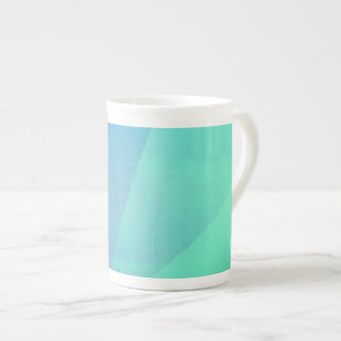 Modern Blue Aqua &Turquoise Geometric Gradation Porselein Kop